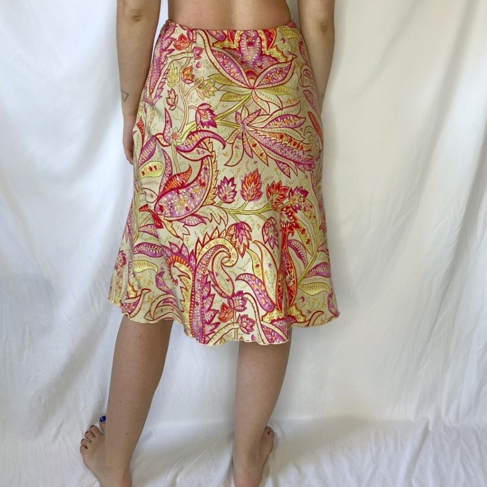 Talbots pink midi paisley skirt - Picture 3 of 3
